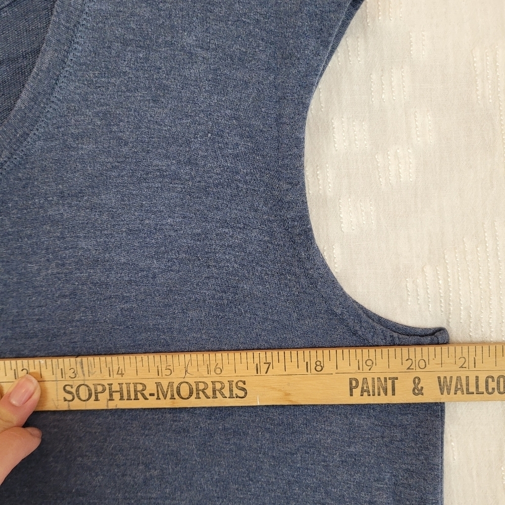Active Life scoop neck cap sleeves athletic athleisure denim blue dress sporty M - Picture 3 of 8